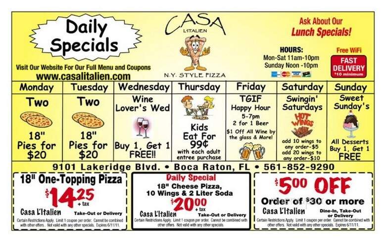 Cada L'Italien - Boca Raton, FL menu_pic
