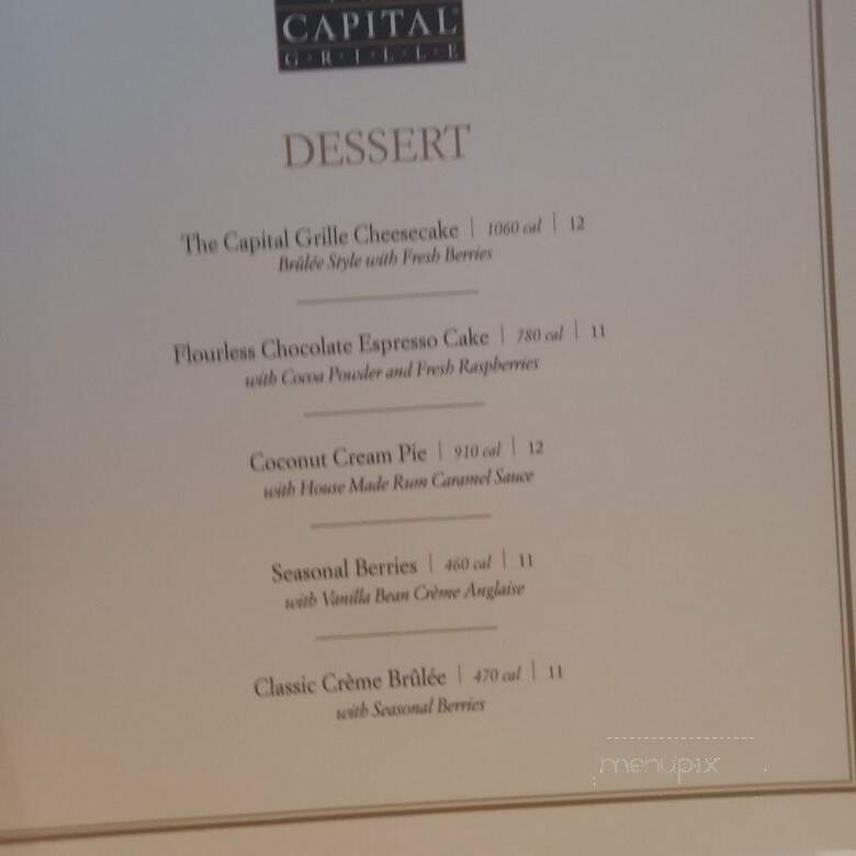Capital Grille - Tampa, FL menu_pic
