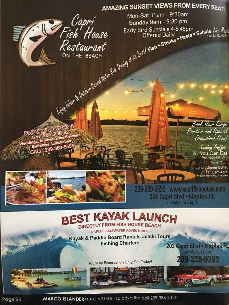 Capri Fish House - Naples, FL menu_pic