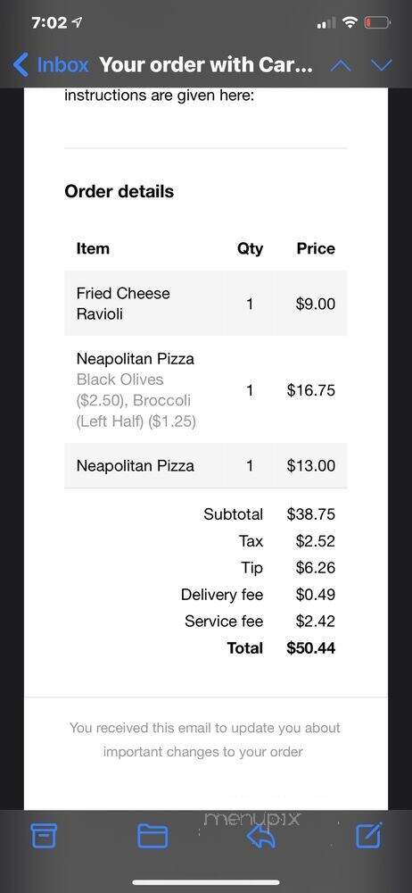 Carmelas Brick Oven Pizza - Stuart, FL menu_pic