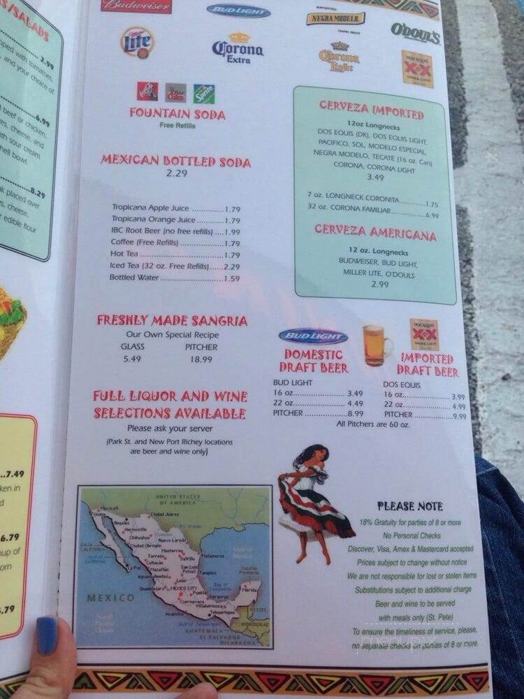 Carmelita's Mexican Restaurant - Pinellas Park, FL menu_pic