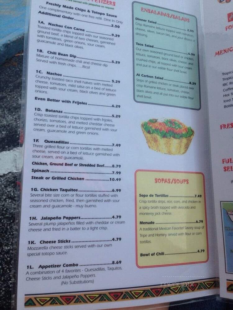 Carmelita's Mexican Restaurant - Pinellas Park, FL menu_pic