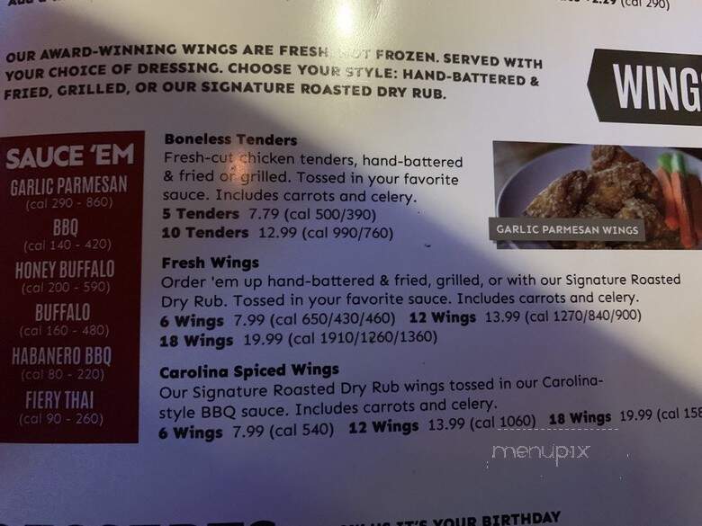 Carolina Ale House - Weston, FL menu_pic