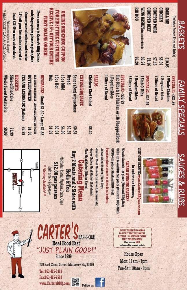 Carter's Barbeque - Mulberry, FL menu_pic