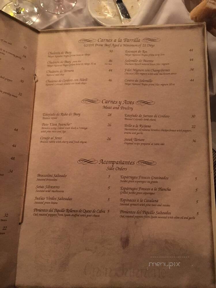 Casa Juancho - Miami, FL menu_pic