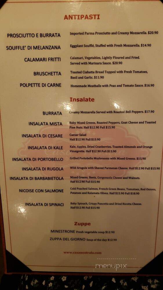 Casa Nostra Restaurant - Miami, FL menu_pic