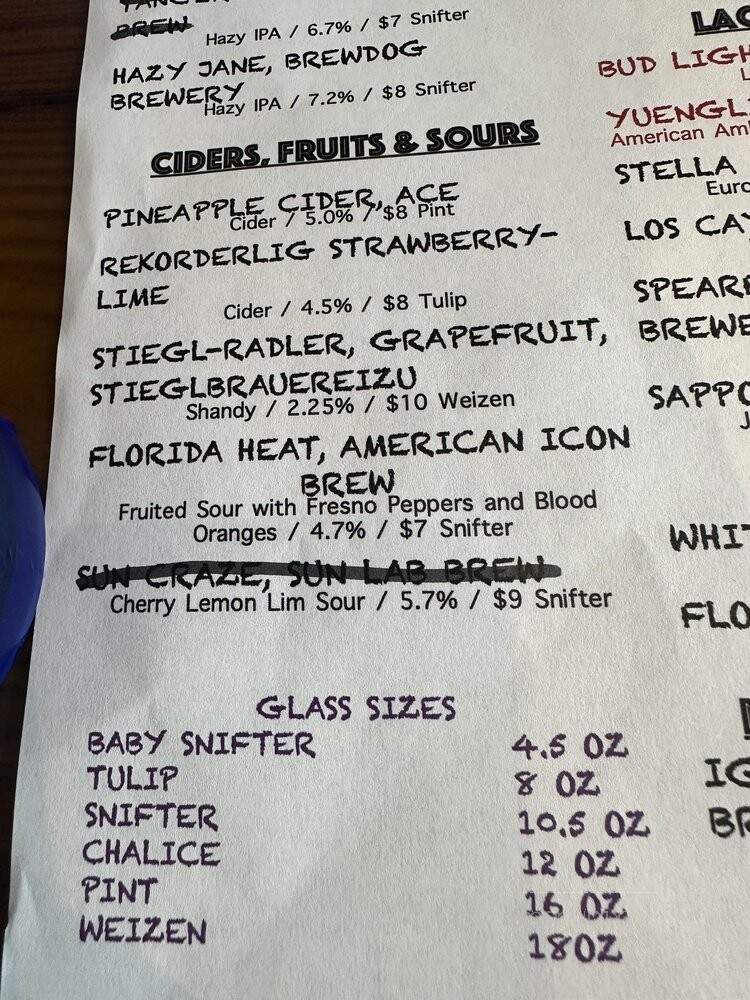 Castaways - Marathon, FL menu_pic