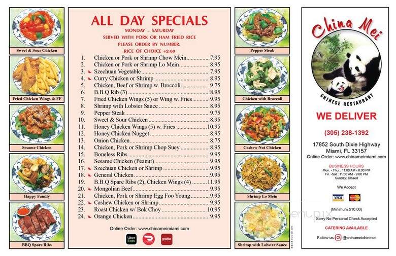 China Mei Chinese Restaurant - Miami, FL menu_pic
