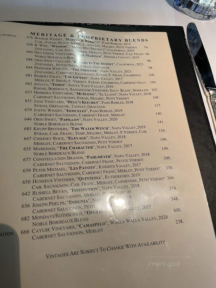 Chops Lobster Bar - Boca Raton, FL menu_pic