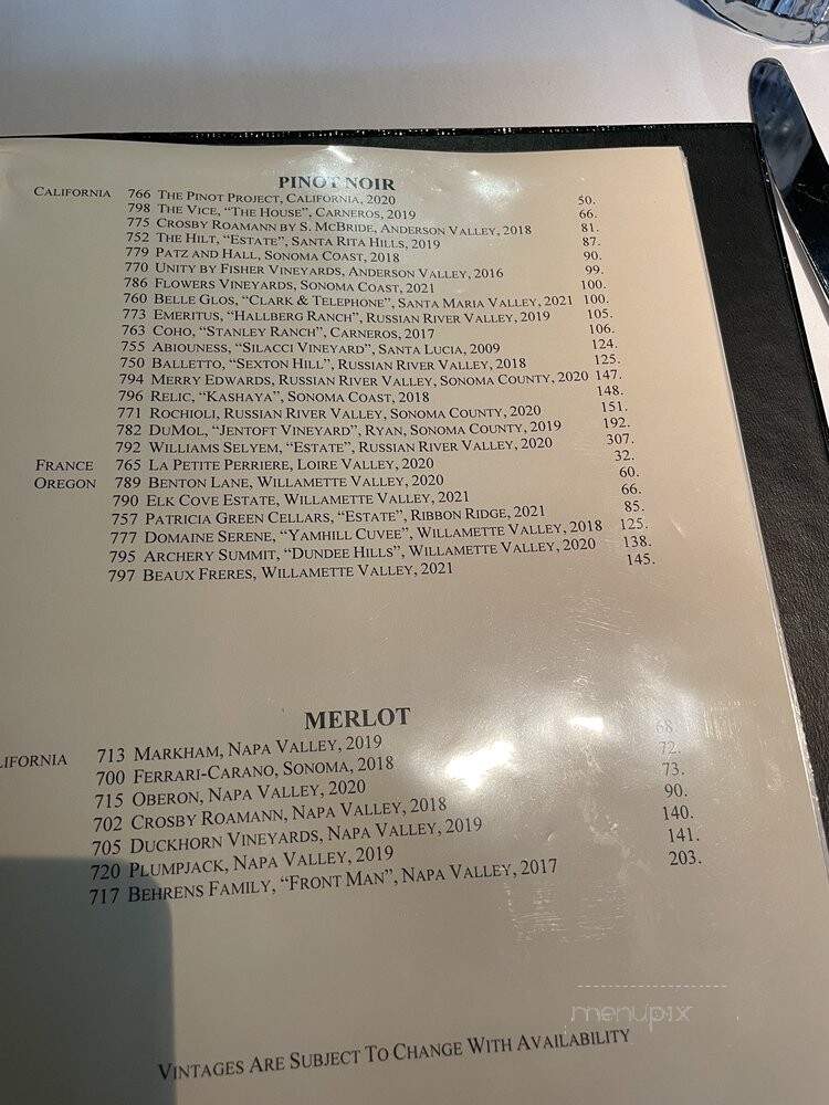 Chops Lobster Bar - Boca Raton, FL menu_pic
