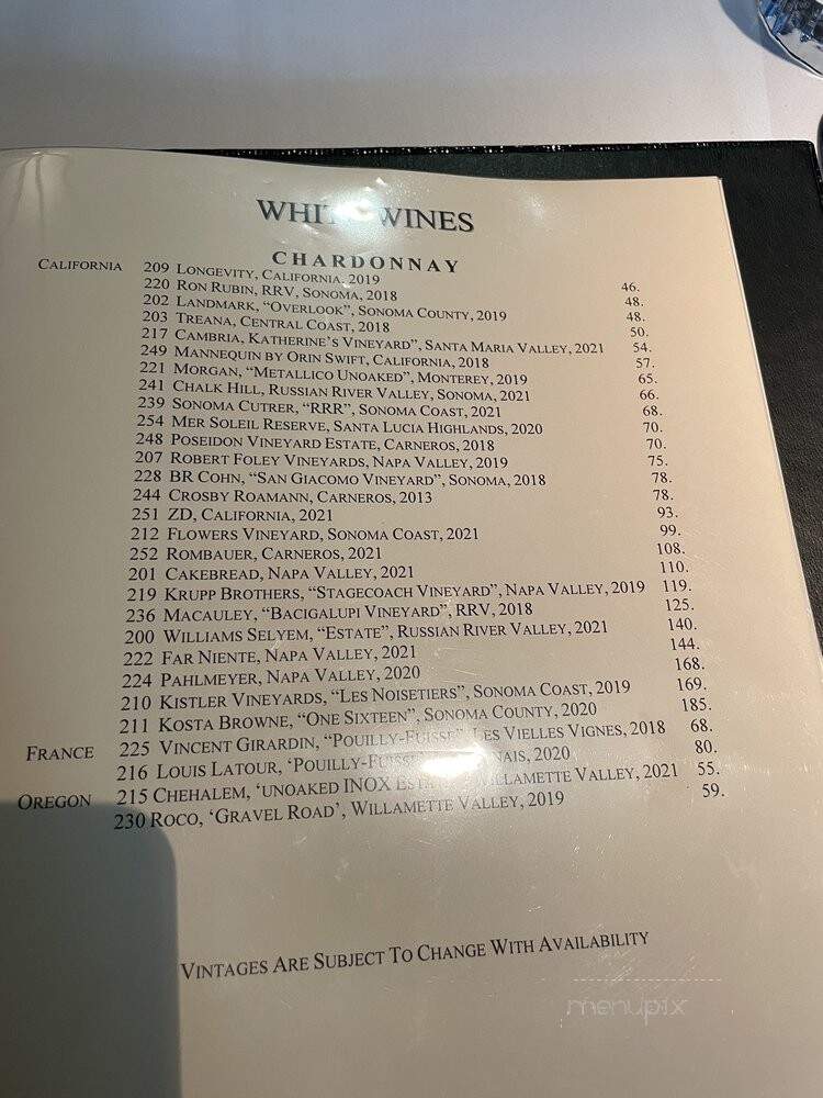 Chops Lobster Bar - Boca Raton, FL menu_pic