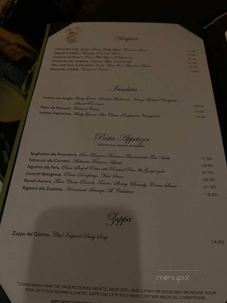 Christinis Ristorante Italiano - Orlando, FL menu_pic