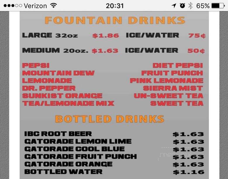 Chubby's Chicken Fingers - Tallahassee, FL menu_pic