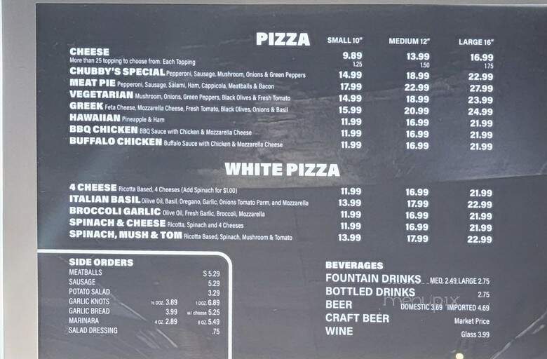 Chubby's Super Sub & Pizza - Tampa, FL menu_pic