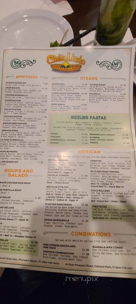 Cielito Lindo - Oakland Park, FL menu_pic