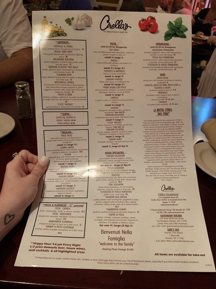 Cirella's Restaurant - Bonita Springs, FL menu_pic