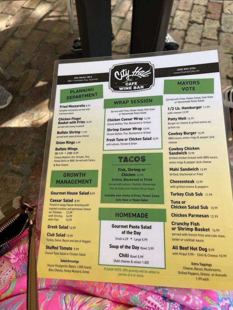City Hall Cafe - Tavernier, FL menu_pic