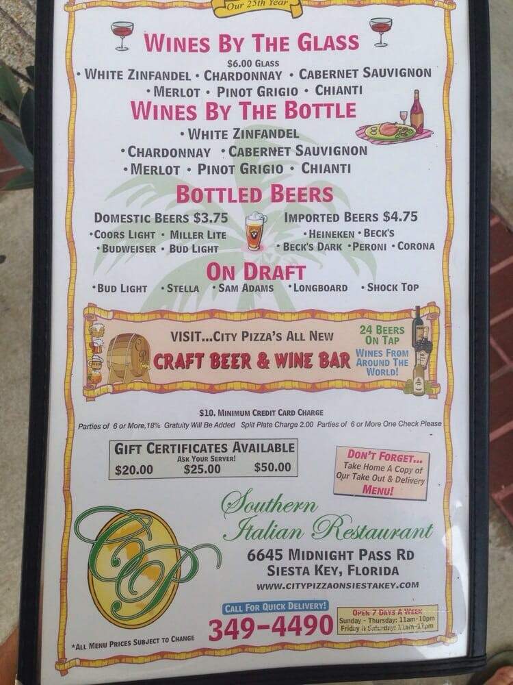 City Pizza - Sarasota, FL menu_pic