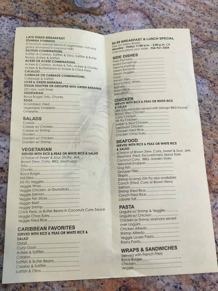 Coconutz Fussion Cafe - Miramar, FL menu_pic