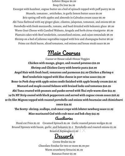 Continental Flambe - Melbourne, FL menu_pic