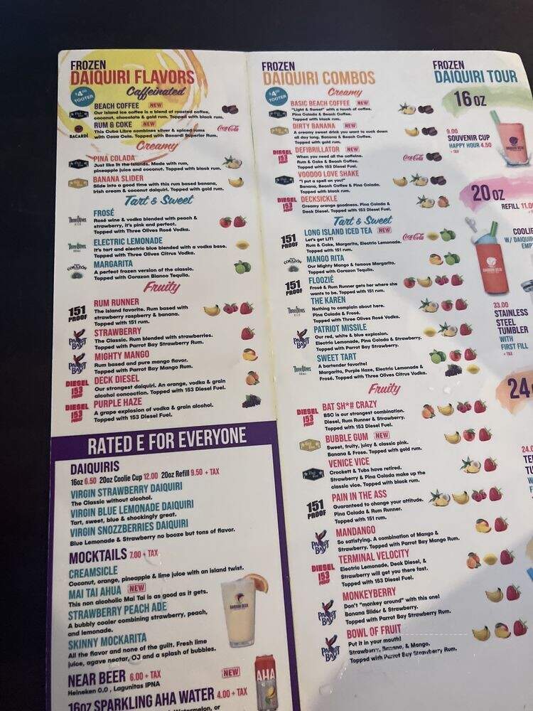 Daiquiri Deck Siesta Key - Sarasota, FL menu_pic