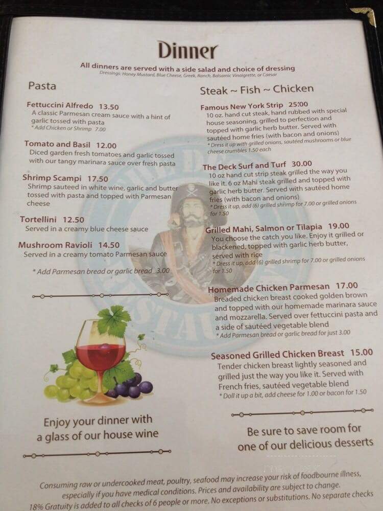 Deck Restaurant At Sea Club - Fort Lauderdale, FL menu_pic