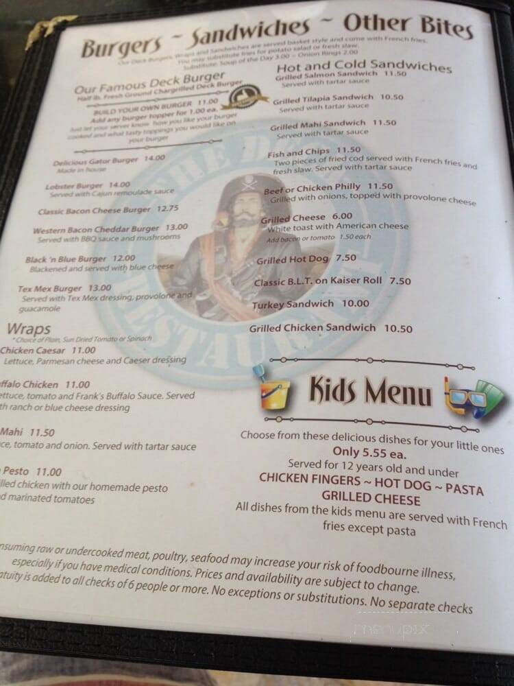 Deck Restaurant At Sea Club - Fort Lauderdale, FL menu_pic