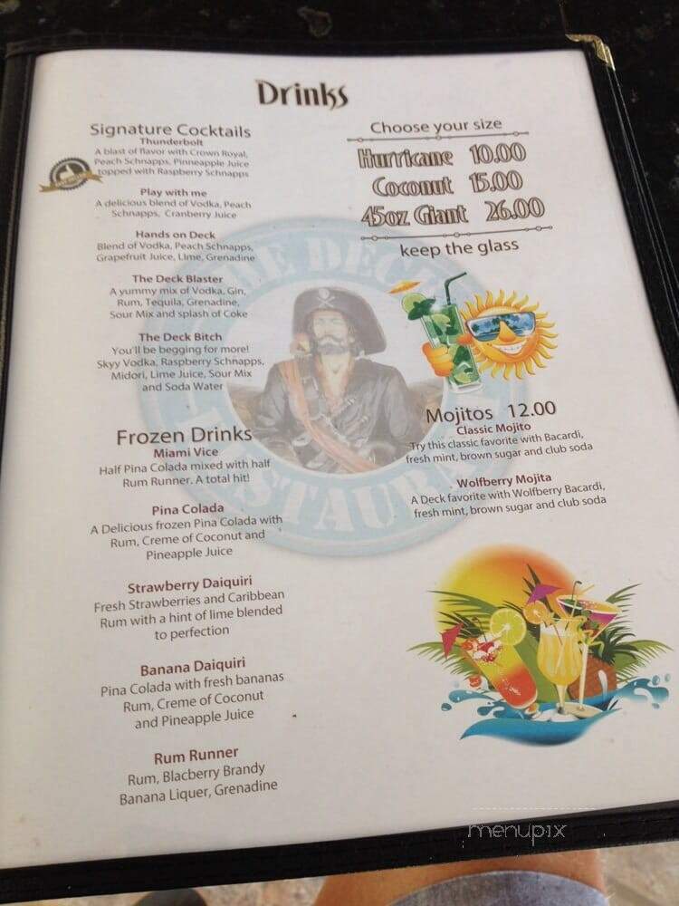 Deck Restaurant At Sea Club - Fort Lauderdale, FL menu_pic