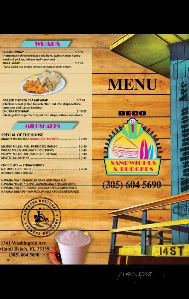 Deco Sandwiches - Miami Beach, FL menu_pic