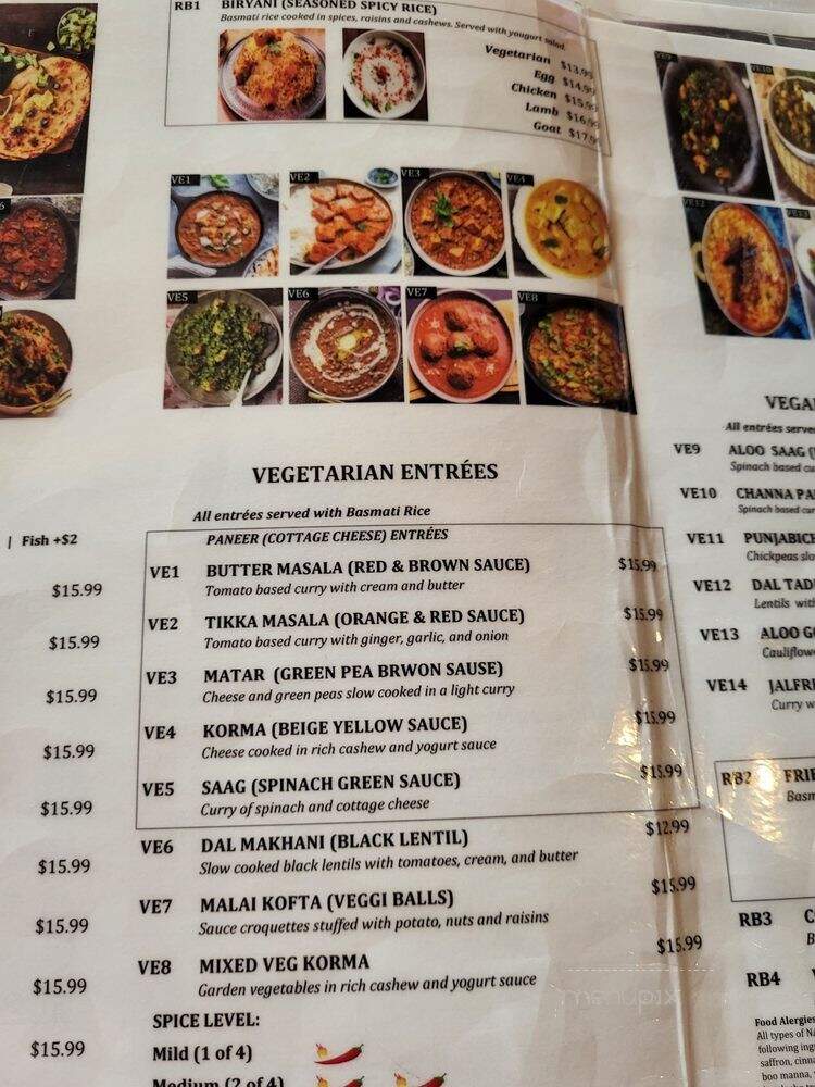 Deeya Indian Cuisine - Clearwater, FL menu_pic