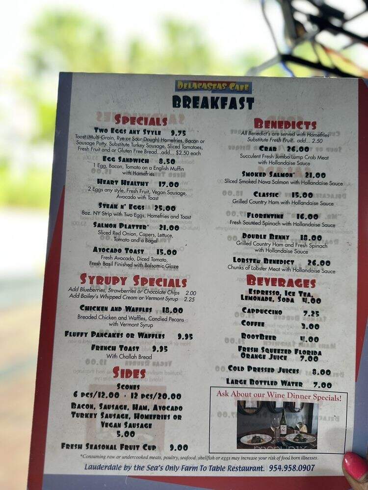 Delacaseas - Lauderdale By Sea, FL menu_pic