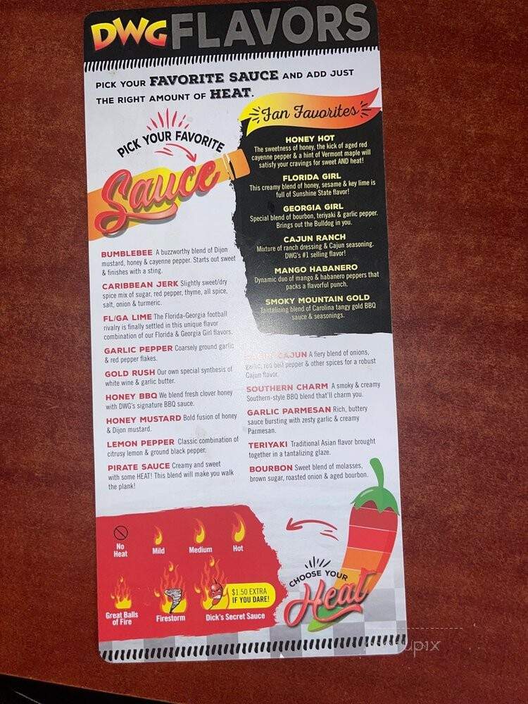Dick's Wings - Jacksonville Beach, FL menu_pic