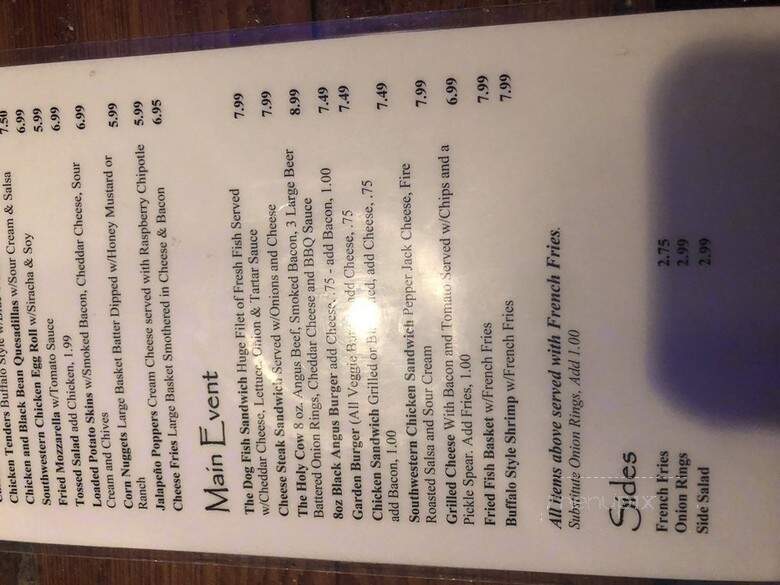 Dog Saloon - Tampa, FL menu_pic