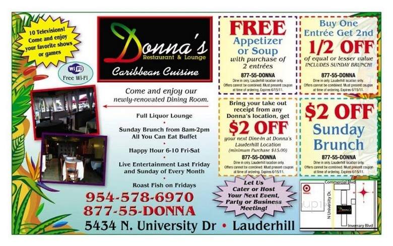 Donna's Restaurant - Lauderhill, FL menu_pic