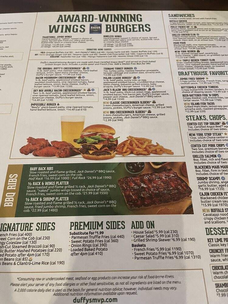 Duffy's Sports Grill - Boca Raton, FL menu_pic