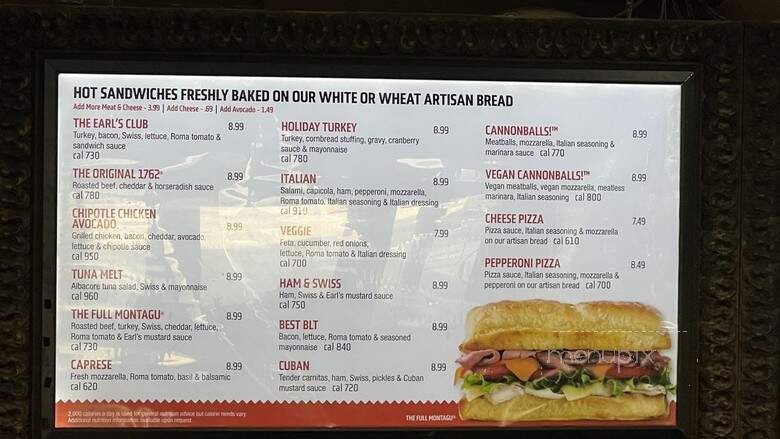 Earl Of Sandwich - Lake Buena Vista, FL menu_pic
