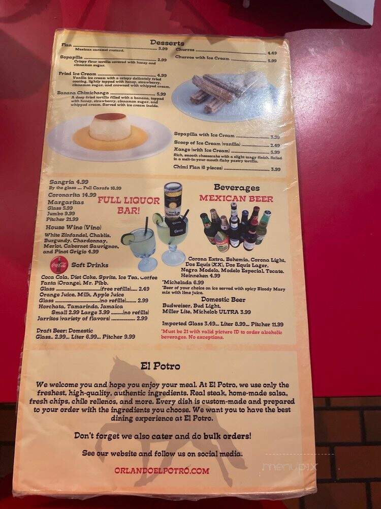 El Porto Mexican Restaurant - Apopka, FL menu_pic