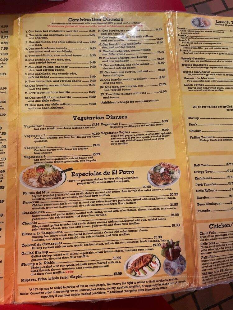 El Porto Mexican Restaurant - Apopka, FL menu_pic
