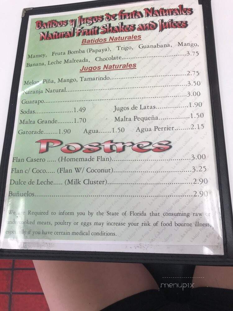 El Rey De Las Fritas - Miami, FL menu_pic