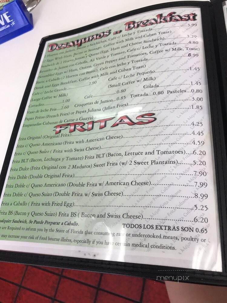 El Rey De Las Fritas - Miami, FL menu_pic