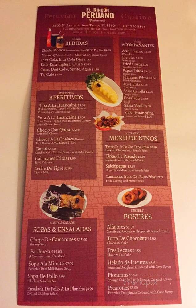 El Rincon De Los Arrieros - Tampa, FL menu_pic