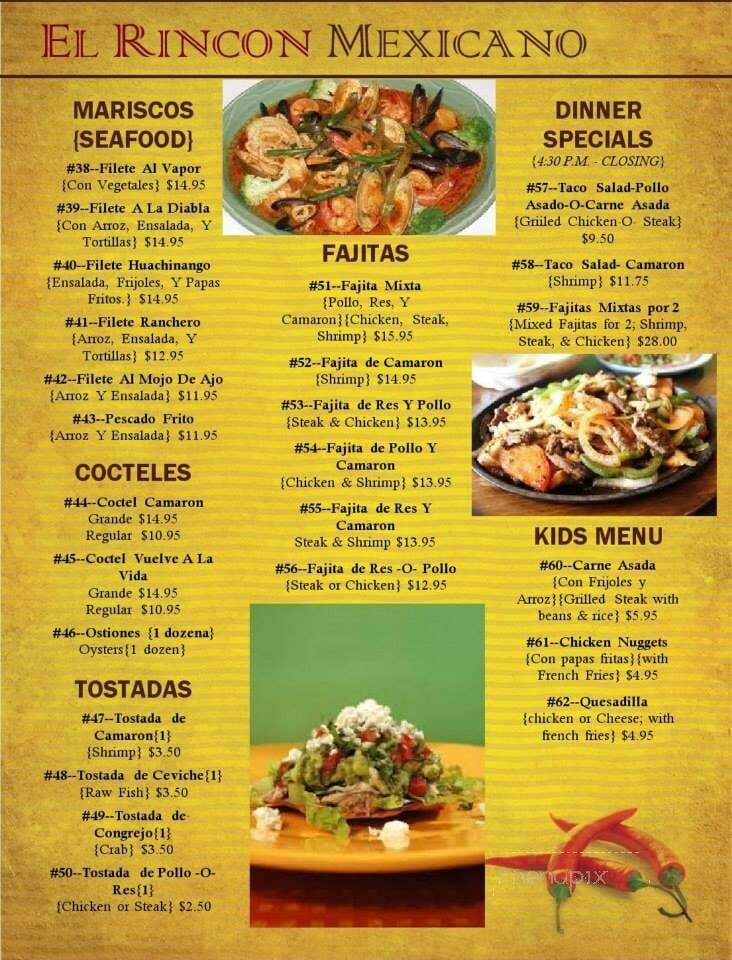 El Rincon Mexicano - Plant City, FL menu_pic
