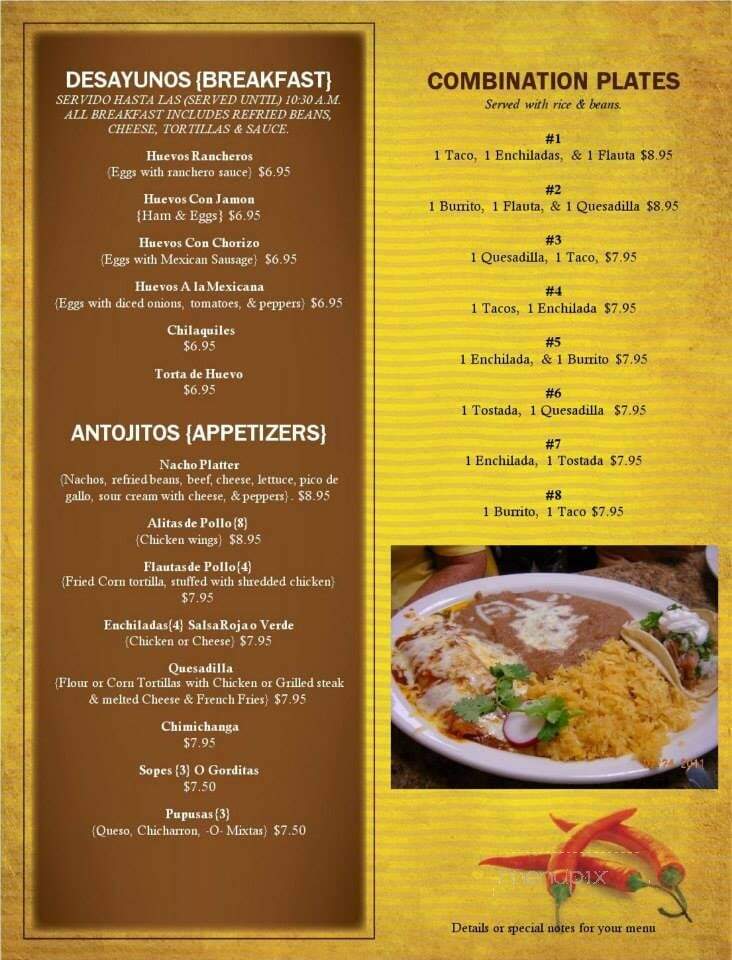 El Rincon Mexicano - Plant City, FL menu_pic
