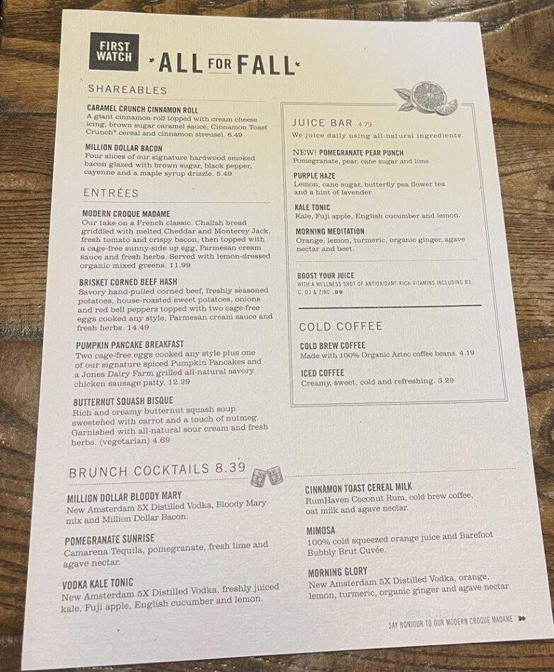 First Watch Restaurant - Naples, FL menu_pic