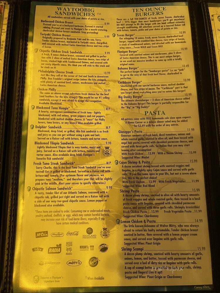 Flanigan's Seafood Bar & Grill - North Miami, FL menu_pic