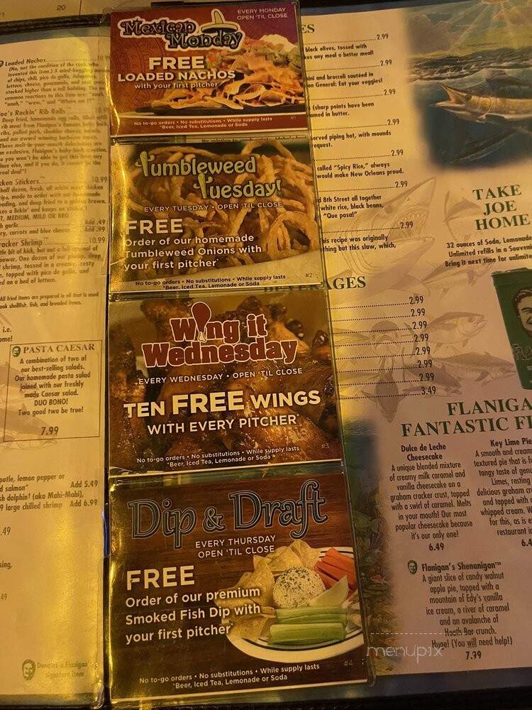 Flanigan's Seafood Bar & Grill - North Miami, FL menu_pic