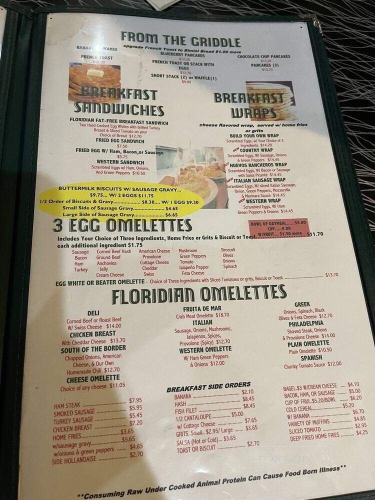 Floridian Restaurant - Fort Lauderdale, FL menu_pic