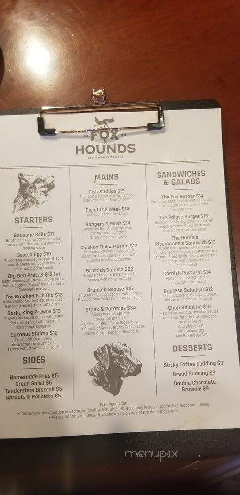 Fox & Hound Pub & Grille - Oakland Park, FL menu_pic
