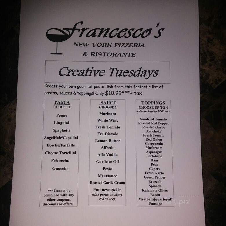 Francesco's Ny Style - Sarasota, FL menu_pic