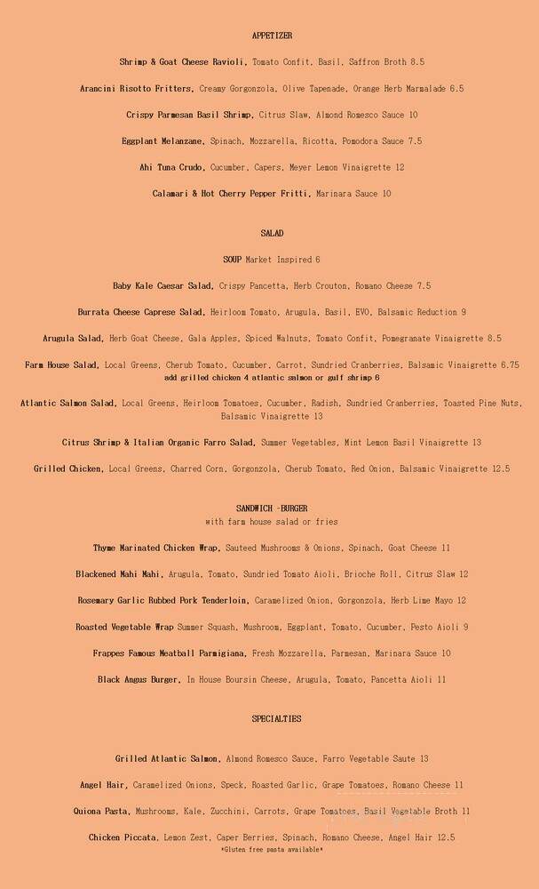 Frappes North - Ormond Beach, FL menu_pic